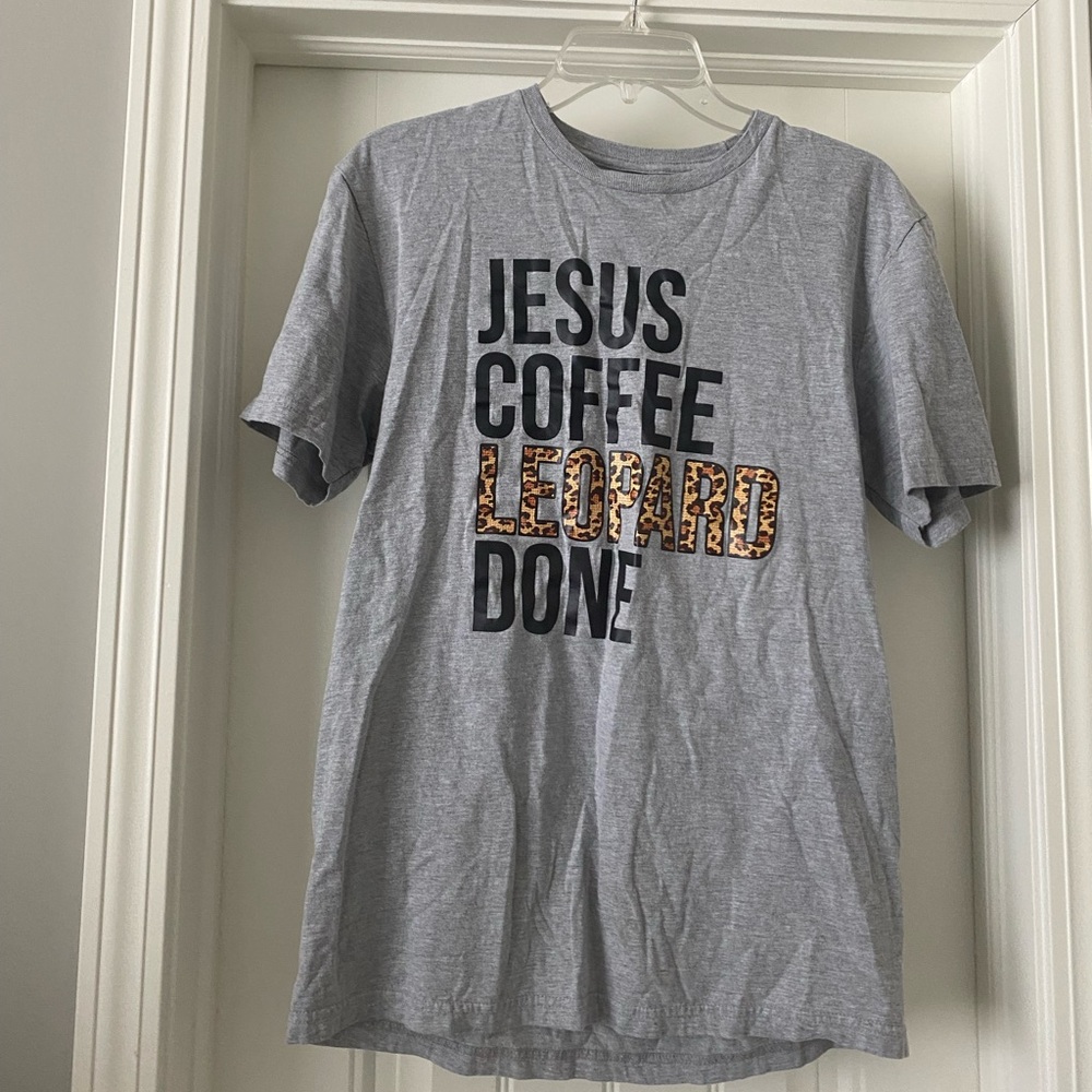 Jesus Coffee Leopard Done Tshirt